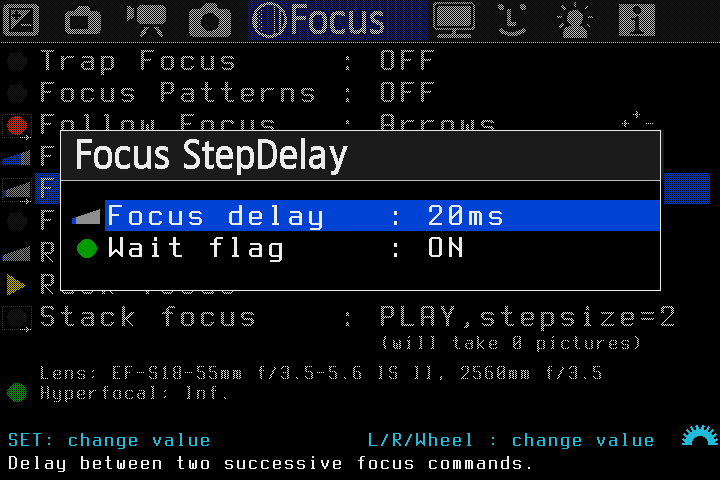 Focus StepDelay