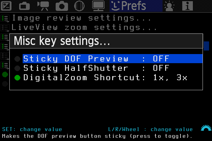 Misc key settings